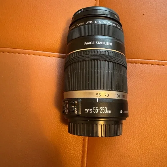 New Canon EFS 55-250 Telephoto Lens with Textured Grip